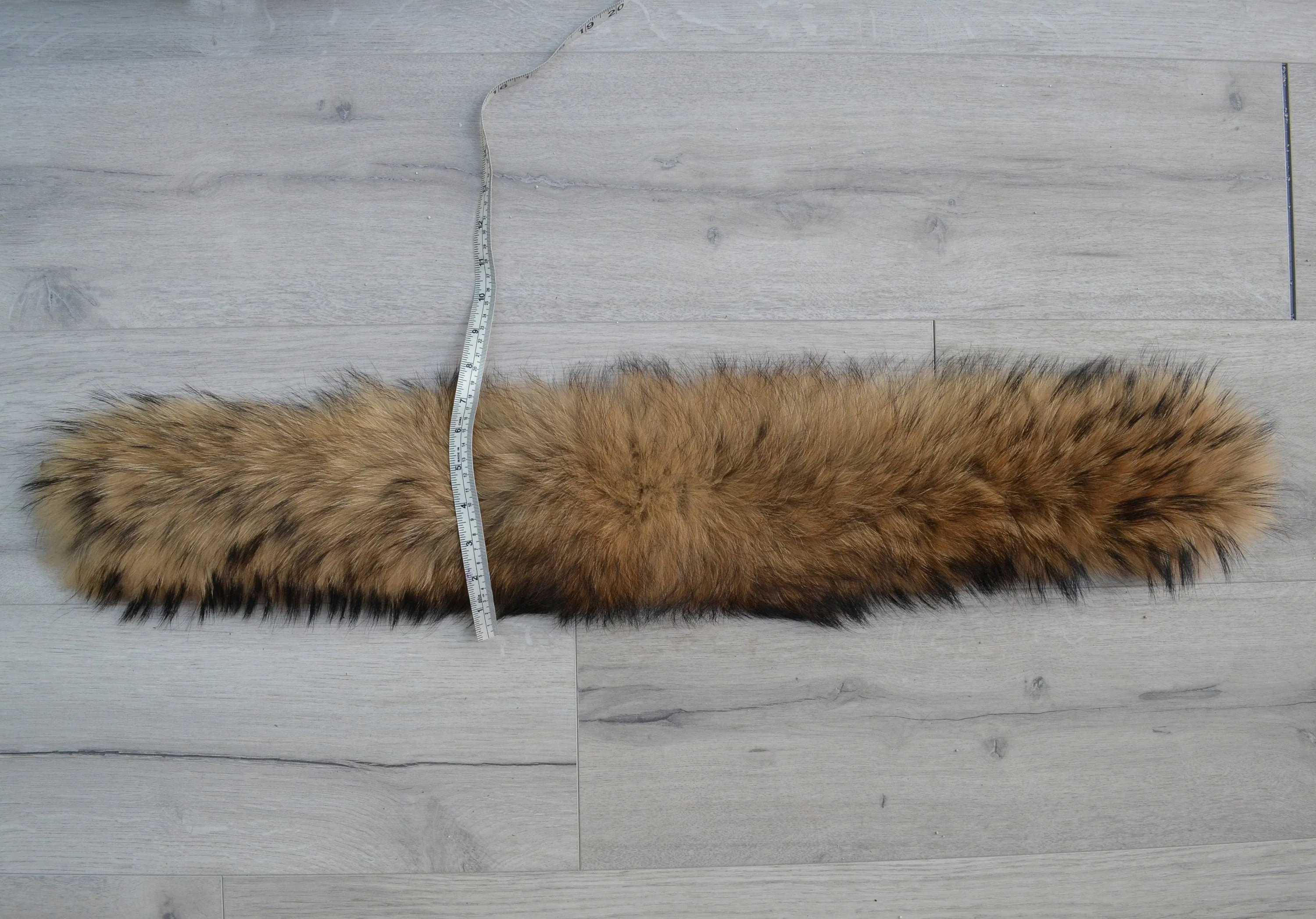 XL Real Finnish Raccoon Fur Collar, Trim for Hood (SKIN), 18-20 cm (Width by Fur)